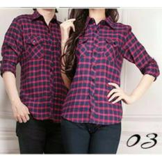 COUPLE LOVER- KEMEJA COUPLE FLANEL 136 MAROON (PRIA+WANITA) BAJU FASHION KEMEJA PASANGAN FLANEL PREMIUM