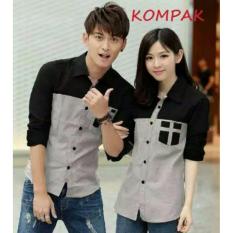 Couple lover - kemeja pasangan ONES grey (PRIA+WANITA) KEMEJA KAPEL FASHION ATASAN BAJU KEMBARAN KEMEJA COUPLE