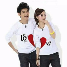 Couple lover - T-Shirt couple / koas pasangan LET LOVE white lp (PRIA L + WANITA M ) | FASHION COUPLE | BAJU KEMBARAN | KAOS KAPEL | T-SHIRTS COUPLE