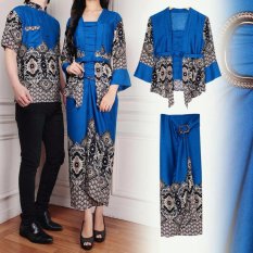 Couple Maulana Blue Couple Kemeja Baju Batik Pria Couple / Gamis Muslim / Kebaya Dress Wanita / Set Muslim / setelan baju muslim / kabaya pesta / kebaya modis