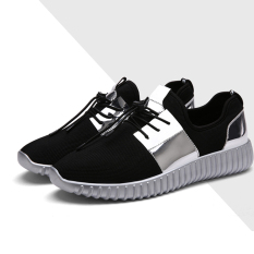 Pasangan Superstar Air Mesh Glossy Gold Pria & Wanita Casual Sepatu Musim Panas Fashion Bernapas Sepatu (Perak)