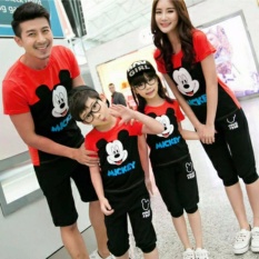 COUPLELOVER- BAJU KELUARGA MOUSE BLACK RED 2KIDS KAOS PASANGAN FAMILY KEMBARAN FASHION FAMILY FAMILY COUPLE AYAH,IBU DAN 2ANAK