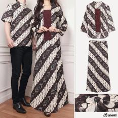 COUPLELOVER- BUSANA MUSLIM COUPLE BATIK RAMA 3IN1 BROWN COUPLE FASHION BAJU PASANGAN (PRIA+WANITA)