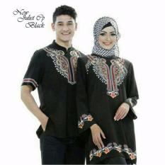 COUPLELOVER-MUSLIM WEAR (PRIA+WANITA) ATASAN MUSLIM BAJU FASHION BUSANA MUSLIM COUPLE JULIET BORDIR BLACK