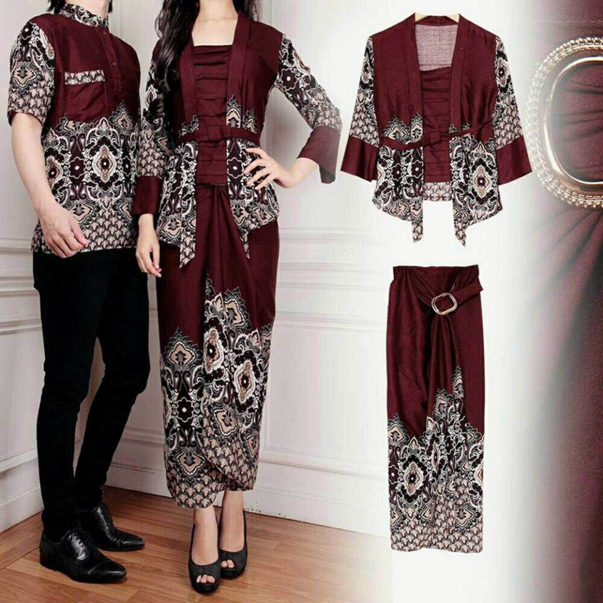 COUPLELOVER- BUSANA MUSLIM COUPLE MAULANA BROWN (PRIA+WANITA)  MUSLIM WEAR  BAJU KAPEL  COUPLE FASHION  BAJU PASANGAN (PRIA+WANITA)