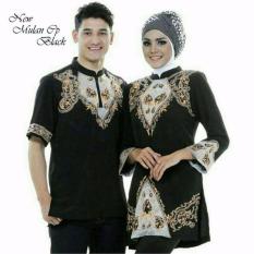 COUPLELOVER- BUSANA MUSLIM COUPLE MULAN BLACK (PRIA+WANITA) FASHION COUPLE MUSLIM WEAR COUPLE ATASAN BAJU KEMBARAN PAKAIAN MUSLIM
