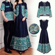COUPLELOVER- BUSANA MUSLIM COUPLE NAVY 3IN1-TOSCA (PRIA+WANITA) MUSLIM WEAR FASHION COUPLE COUPLE BATIK BAJU PASANGAN