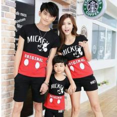 COUPLELOVER-COUPLE FAMILY ORIGINAL HITAM MERAH (AYAH+IBU+ANAK) FASHION FAMILY KAOS KAPEL BAJU KELUARGA BAJU KEMBARAN