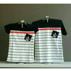 COUPLELOVER- KAOS COUPLE SAILOR ANCHOR NAVY PD (PRIA+WANITA) KAOS KAPEL BAJU FASHION ATASAN COUPLE T-SHIRTS COUPLE