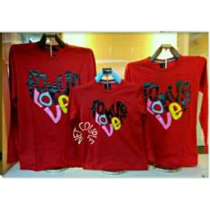 COUPLELOVER- KAOS KELUARGA LP FOREVER LOVE RED 1KIDS (AYAH,BUNDA,ANAK) FASHION KELUARGA KAOS PASANGAN BAJU KAPEL KAOS KEMBARAN T-SHIRTS FAMILY