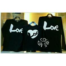 COUPLELOVER- KAOS KELUARGA LP LOVE BLACK (AYAH,BUNDA,ANAK) FASHION KELUARGA KAOS PASANGAN BAJU KAPEL KAOS KEMBARAN T-SHIRTS FAMILY