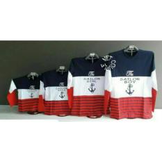 COUPLELOVER- KAOS KELUARGA LP THE SAILOR 2KIDS NAVY (AYAH,BUNDA 2,ANAK) FASHION KELUARGA KAOS PASANGAN BAJU KAPEL KAOS KEMBARAN T-SHIRTS FAMILY