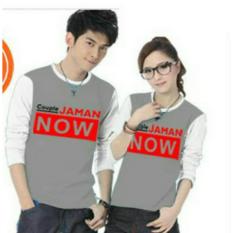 COUPLELOVER-KAOS PASANGAN COUPLE JAMAN NOW LP (PRIA L + WANITA M) FASHION COUPLE BAJU KAPEL KAOS KEMBARAN T-SHIRTS COUPLE