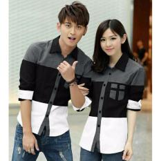 couplelover-kemeja pasangan THIRTEN GREY (PRIA+WANITA) KEMEJA COUPLE FASHION COUPLE KEMEJA KAPEL BAJU KEMBARAN