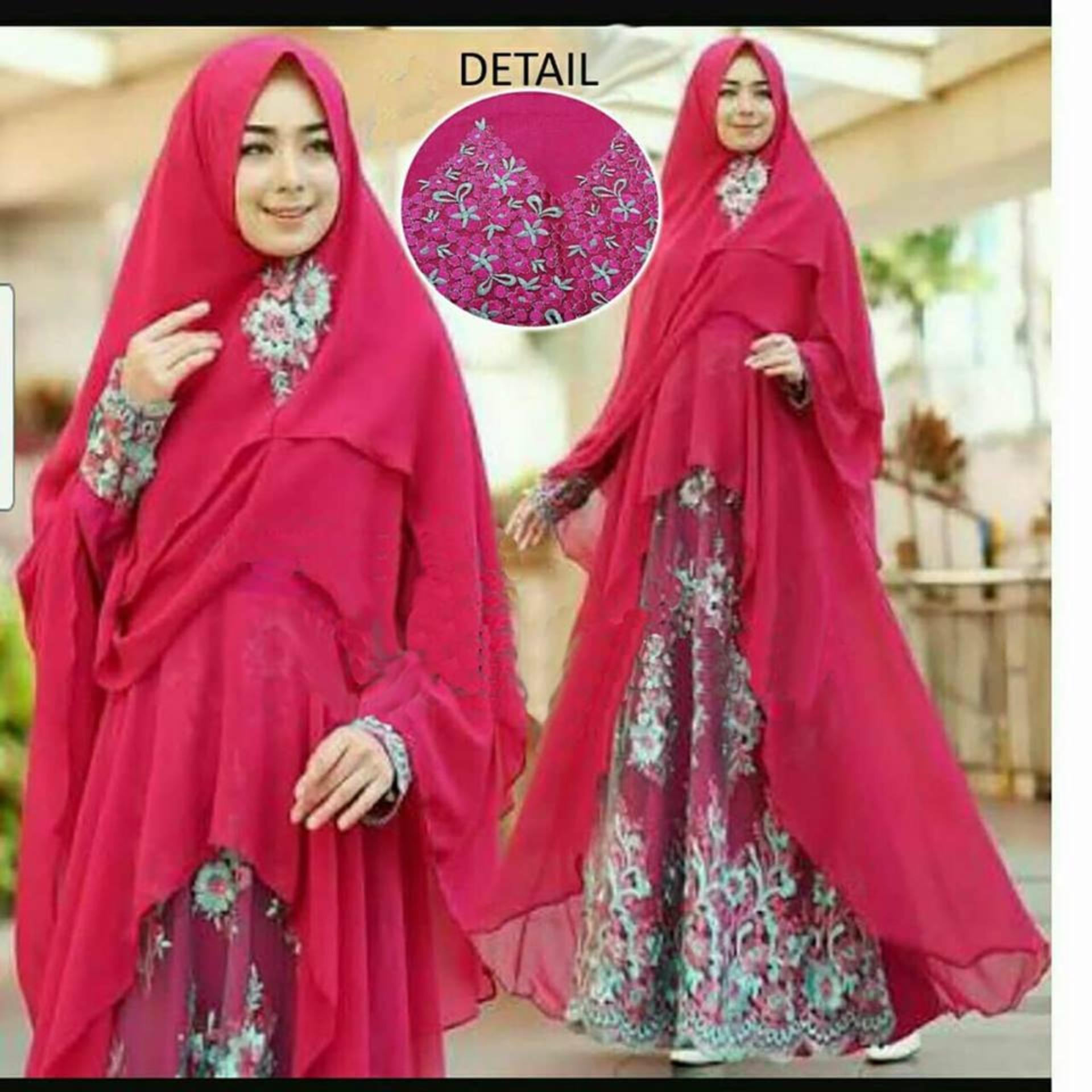 COUPLELOVER- MUSLIM WEAR  BUSANA MUSLIM SUMITA SYARI DUSTY PINK  MAXI WANITA  MAXI DRESS   HIJAB FASHION