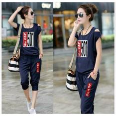 COUPLELOVER- STELAN WANITA LEVY NAVY 7/8 (ATASAN+CELANA) PAKAIAN WANITA FASHION WANITA BAJU WANITA