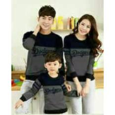 COUPLELOVER- SWEATER COUPLE FAMILY DODGERS NAVY GREY 1 ANAK BAJU PASANGAN FASHION FAMILY BAJU KELUARGA (AYAH.IBU.ANAK)