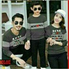 COUPLELOVER- SWEATER FAMILY LOVE MORE GREY 1ANAK (AYAH+IBU+ANAK) SWEATER KAPEL BAJU PASANGAN SWEATER KEMBARAN