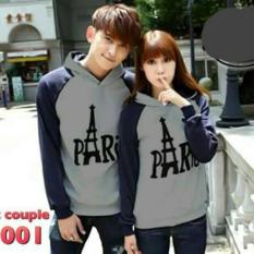 COUPLELOVER-SWEATER HOODIE COUPLE KIMONO PARIS GREY NAVY (PRIA+WANITA) BAJU FASHION SWEATER HOODIE SWEATAR PASANGAN