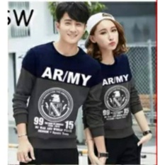 couplelover-sweater pasangan AR/MY NAVY ABU (PRIA+WANITA) BAJU PASANGAN SWEATER KAPEL BAJU KEMBARAN FASHION COUPLE