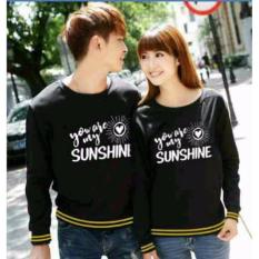 couplelover-sweater pasangan SUNSHINE BLACK (PRIA+WANITA) BAJU PASANGAN SWEATER KAPEL BAJU KEMBARAN FASHION COUPLE