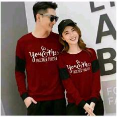COUPLELOVER- SWEATER PASANGAN YOUME FOREVER MAROON (PRIA+WANITA) SWEATER COUPLE BAJU PASANGAN FASHION COUPLE COUPLE KEMBARAN