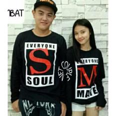 COUPLELOVER- T-SHIRTS COUPLE LP EVERYONE SM BLACK L/XL (PRIA-XL WANITA -L) UKURAN BESAR KAOS PASANGAN BAJU KEMBARAN FASHION JUMBO KAOS COUPLE