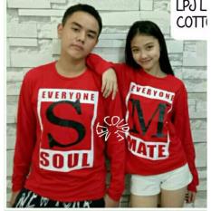 COUPLELOVER- T-SHIRTS COUPLE LP EVERYONE SM RED L/XL (PRIA-XL WANITA -L) UKURAN BESAR KAOS PASANGAN BAJU KEMBARAN FASHION JUMBO KAOS COUPLE