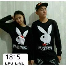 COUPLELOVER- T-SHIRTS COUPLE LP PLAY BLACK L/XL (PRIA-XL WANITA -L) UKURAN BESAR KAOS PASANGAN BAJU KEMBARAN FASHION JUMBO KAOS COUPLE