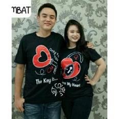 COUPLELOVER- T-SHIRTS COUPLE PD KEY LOCK BLACK L/XL (PRIA-XL WANITA -L) UKURAN BESAR KAOS PASANGAN BAJU KEMBARAN FASHION JUMBO KAOS COUPLE