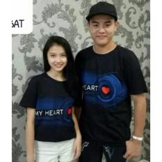COUPLELOVER- T-SHIRTS COUPLE PD MY HEART BLACK L/XL (PRIA-XL WANITA -L) UKURAN BESAR KAOS PASANGAN BAJU KEMBARAN FASHION JUMBO KAOS COUPLE