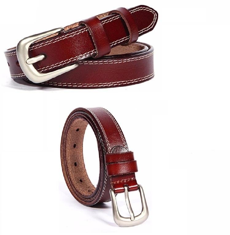 COWATHER Wanita Kulit Asli Gaun Sabuk With Gantungan Tali Tunggal Wanita Kulit Asli Dress Belt dengan Gantungan Tali Tunggal