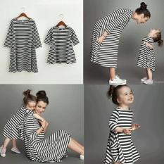 Cp Dress salur mom kid Couple ibu dan anak baju pasangan