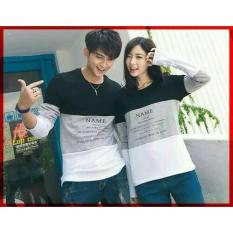 Cp T-Shirt Name Black Baju Couple Switer Sweater Warna Hitam Putih - Bugbgn