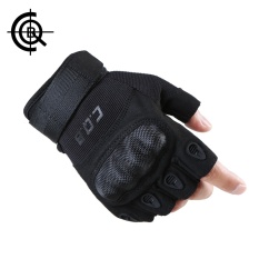 CQB Bersepeda Sarung Tangan Outdoor Riding Olahraga Camping Wear Non-slip Pria Sarung Tangan Peralatan Taktis Setengah Jari Hiking Sarung Tangan ST0053 (hitam) -Intl