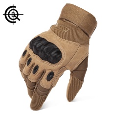 CQB Taktis Outdoor Penuh Jari Sarung Tangan Hiking Olahraga Sarung Tangan Berkendara Bersepeda Pria Militer Sarung Tangan Militer Casing Pelindung Protection (Brown) -Intl