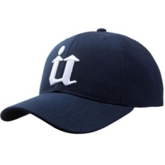 Creative English Letter Cotton Baseball Cap Adjustable Hip Pop Hat for Men Women (Navy) - intl