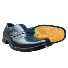 Crocodile Sepatu Kulit Sepatu Kerja Pria Branded Sepatu Pantofel Pria - A9 - Hitam