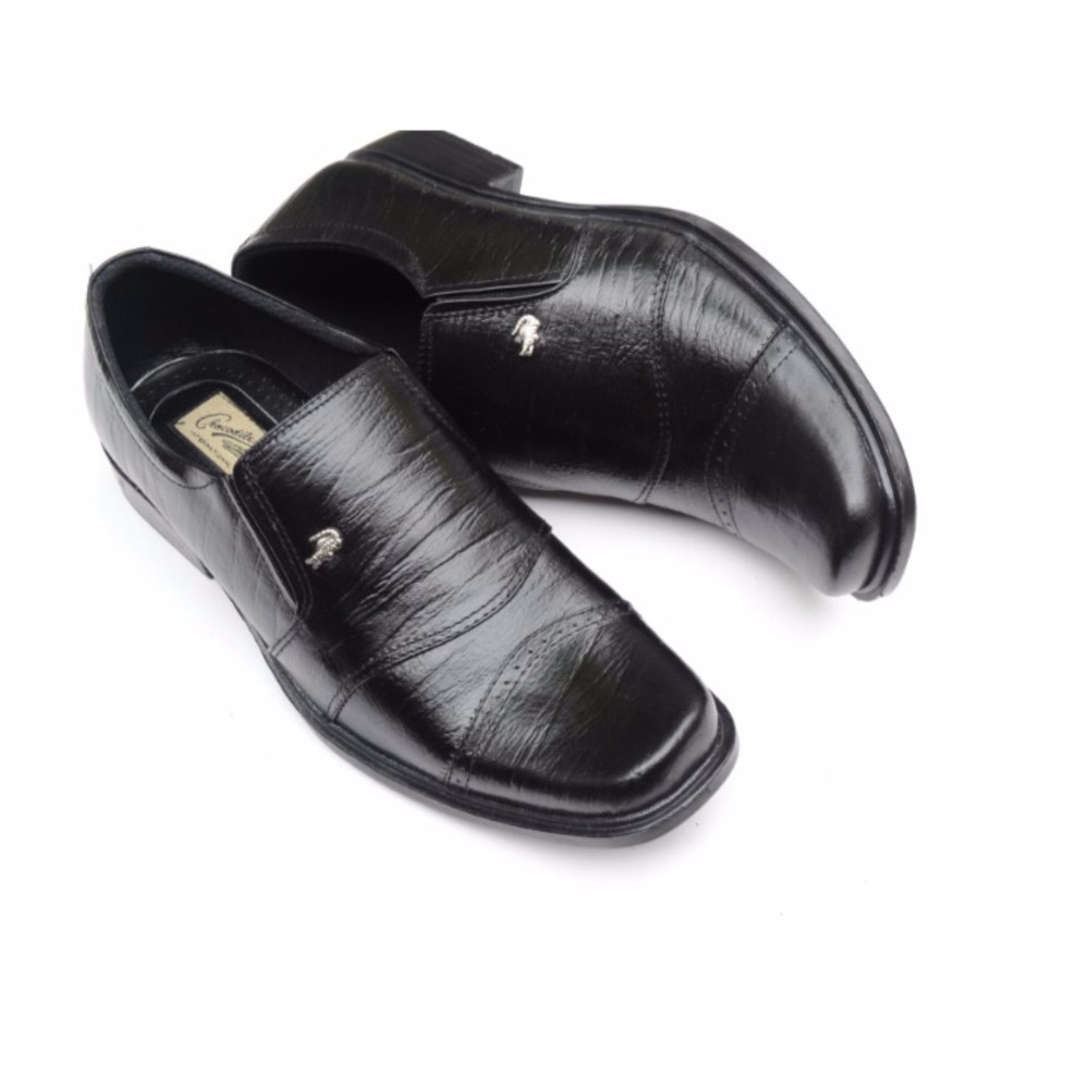 Crocodile Sepatu Kulit Sepatu Kerja Pria Sepatu Formal Branded - A7 Hitam