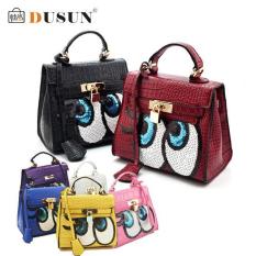 Buaya Wanita Tas Dokter Kecil Women Leather Handbags Sweet Women Clutch Lock Wanita Messenger Tas Sequins Bolsa Sac DUSUN = Ukuran: Tidak Ditentukan = Warna: Glossy Merah-Intl