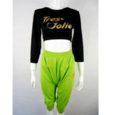 Crystal Activewear Baju Senam/ Baju Olahaga CC15017-Grn, M - Hijau