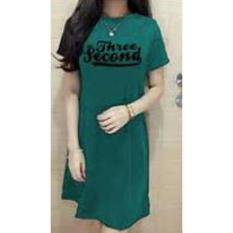 cs - dress three second l maron l navy l tosca l sablon bludru timbul l good quality