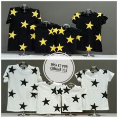 cs - koos couple / t-shirt couple family l keluarga STAR-STAR DAD & MOM + 2 KIDS I REAL PICT I PUTIH MERAH HITAM REAL I FOTO ASLI
