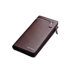 Curewe Kerien Dompet Pria Business Long Zipper Wallet Fashion Import Business Import Casual - Coklat Tua