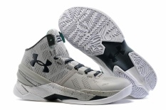 Curry 2 Dua Storm Resmi UA MID TOP Men's Basket Sepatu (Grey)-Intl