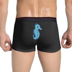 Lucu Laut Horse Pria Regang Celana Boxer Brief Seamless Pakaian Dalam Hitam-Internasional
