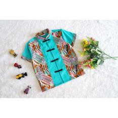 ~Cutevina~ Cheongsam cowok motif batik / Baju koko motif batik kotak 4-11th FC17016