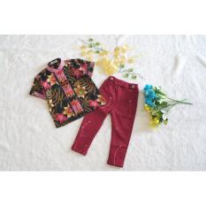 ~Cutevina~ Setelan Cheongsam cowok motif batik bunga 3-8th FC17012