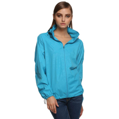 Cyber Zeagoo Kolam Unisex Pria Wanita UV Protection Light Kain Mantel Olahraga (Biru)
