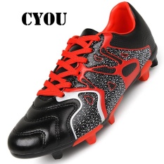 Cyou 2017 Baru Kedatangan Bola Profesional Sepak Bola Sepatu Pria Outdoor AG Tanah Buatan Soccer Cleat Sepatu Atletik Kasut Lelaki (HITAM) -Intl